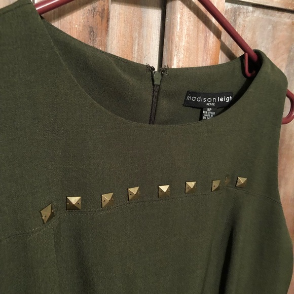 Army green dress with gold studs - Picture 2 of 2